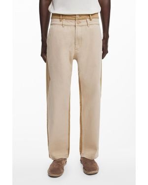 Desigual Double-waist Denim Pants - Natural