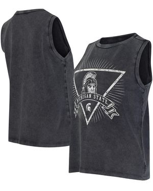Concepts Sport Michigan State Spartans Distressed Market French Terry Tank Top - Black