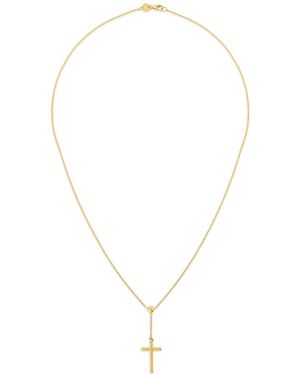 Italian Gold Macy's Cross Lariat Pendant Necklace - White