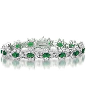 Genevive Jewelry Sterling Silver White Gold Plated - Green