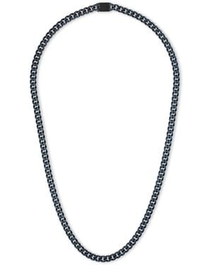 Bulova Blue-tone Stainless Steel Chain 22" Necklace - Multicolor