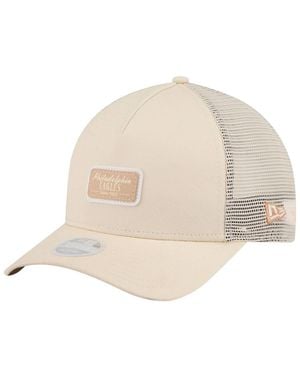 KTZ Philadelphia Eagles Tonal Patch M-crown A-frame 9forty Trucker Adjustable Hat - Natural