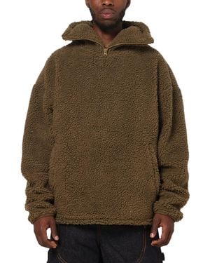 carre Sherpa Hooded Sweater - Brown