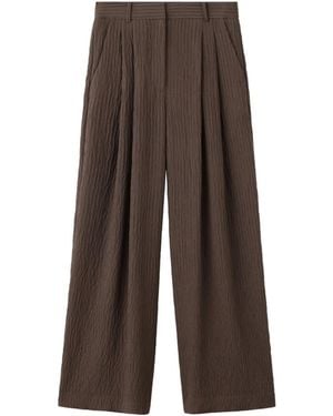 Mango Wide-leg Pleated Pants - Brown