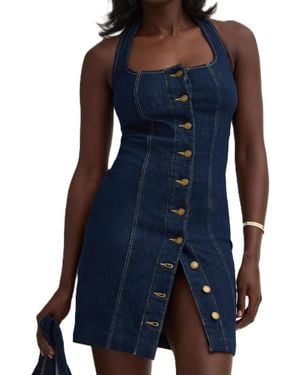 Guess Jocelyn Halter Sleeveless Denim Dress - Blue