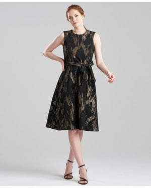 Natori Art Deco Crew Neck Dress - Black