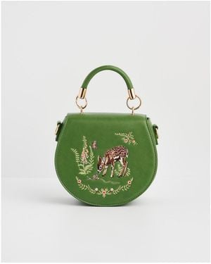 Fable England Fawn And Snail Embroidered Top Handle Bag - Green