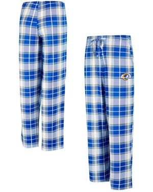 Concepts Sport Royal Los Angeles Rams Ashford Plaid Knit Pants - Blue