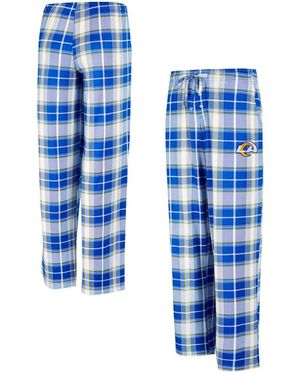 Concepts Sport Royal Los Angeles Rams Ashford Plaid Knit Pants - Blue