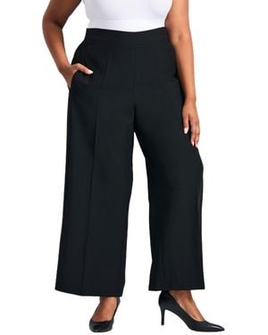 Avenue Anna Wide Leg Pleat Front Pant - Black
