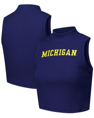 ZooZatZ Michigan Wolverines Cropped Tank Top - Blue
