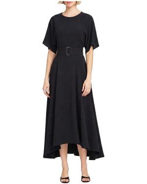 Elle Collection Belted Midi Dress - Black