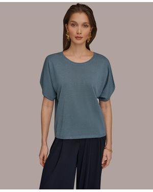 Donna Karan Crew Neck Sweater - Blue