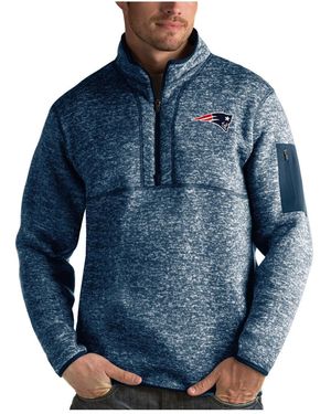 Antigua New England Patriots Fortune Quarter-zip Pullover Jacket - Blue