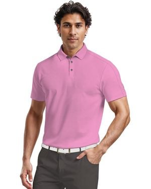 PGA TOUR Solid Cooling Texture Polo Shirt - Purple