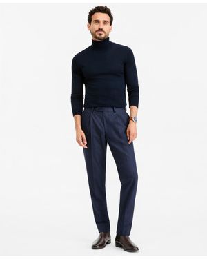 Michael Kors Classic-fit Flannel Solid Pants - Blue