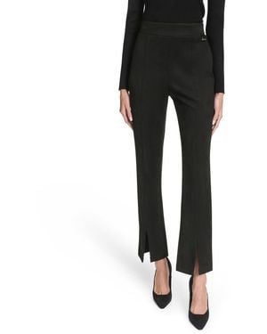 Halston Mid Rise Pleated Pants - Black