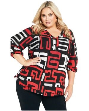 Avenue Meila Zip Top - Red