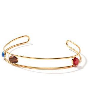Nectar Nectar New York Genuine Gemstone Contoured Choker Necklace - Black