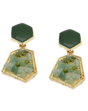 SOH Textured Drop Earrings - Green