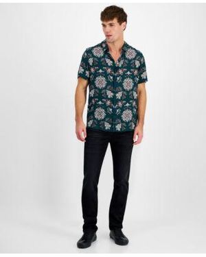 Guess Paisley Print Shirt Straight Fit Jeans - Blue