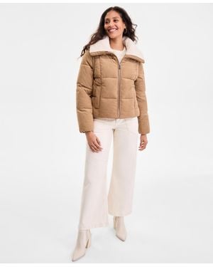 BCBGMAXAZRIA Corduroy Puffer Coat - White