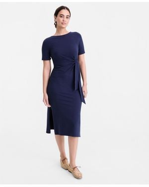 On 34th Crewneck Wrap Tie Dress - Pink