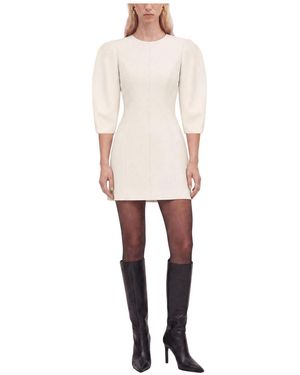 Nocturne Balloon Sleeve Seam Detail Mini Dress - White