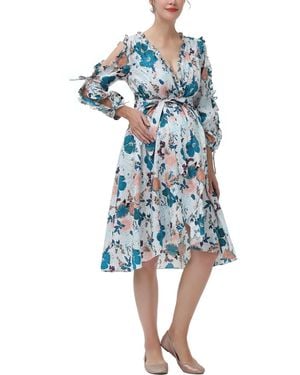 Kimi + Kai Kimi + Kai Maternity Akemi Nursing Hospital Incognito Delivery Dress - Blue