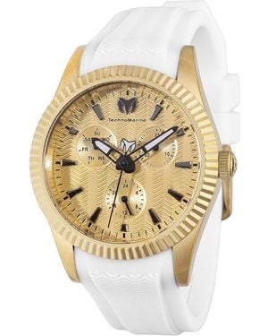 TechnoMarine Tm-724003 Sea Quartz Chronograph Gold Dial Watch - Metallic