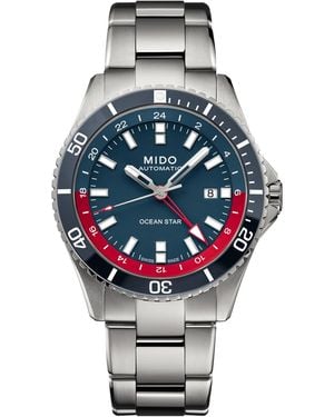 MIDO Swiss Automatic Ocean Star Gmt Stainless Steel Bracelet Watch 44mm - Gray