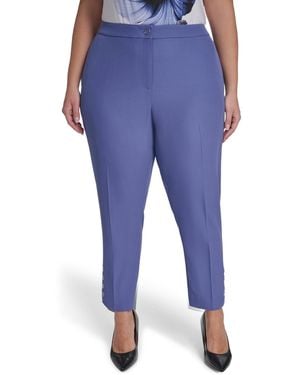 Calvin Klein Plus Size Mid Rise Slim Leg Pants - Blue