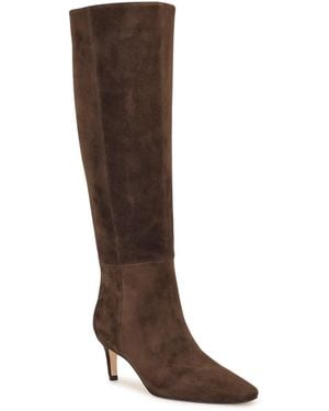 Nine West Caddy Tall Kitten Heel Boots Regular Wide Calf - Brown