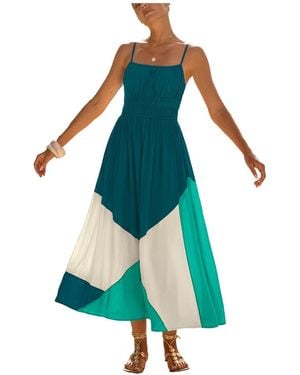 CUPSHE Sunny Honey Colorblock Maxi Beach Dress - Blue