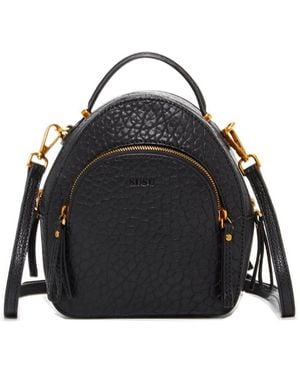 Susu Small Leather Mini Backpack Purse - Black