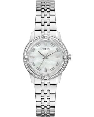Guess Glitz -tone Stainless Steel Analog Watch - Metallic
