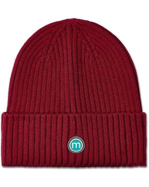 Memoi Kids Cozy Basic Ribbed Rayon-blend Knit Beanie - Red