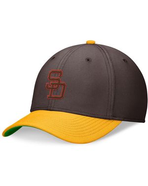 Nike Brown/gold San Diego Padres Cooperstown Collection Rewind Swooshflex Performance Hat - Multicolor