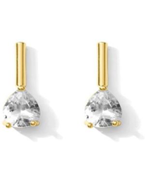 ALV Jewels Finish Pear Cz Bar Studs Earrings - White