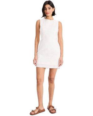 Luxely Crew Neck Short Dress - White