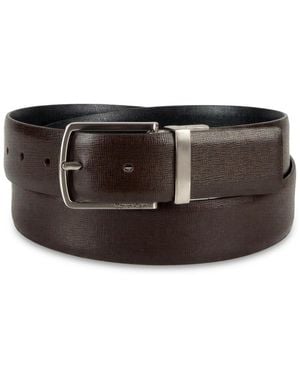 Calvin Klein Reversible Saffiano Leather Belt - Black