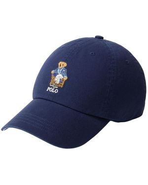 Polo Ralph Lauren Bear Embroidered Twill Ball Cap - Blue