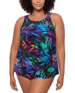 Miraclesuit Plus Size Palma Paradiso Ursula Underwired Tankini Top - Blue