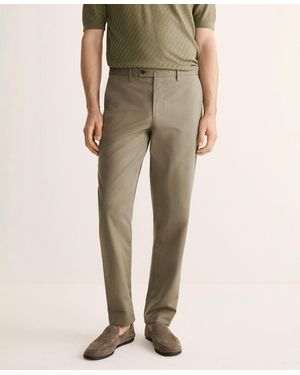Mango Wool Cotton Slim Fit Suit Pants - Natural