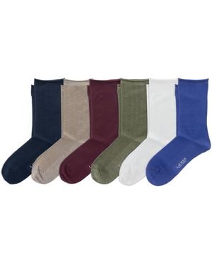Ralph Lauren Textured Solid Roll Top Socks - Blue