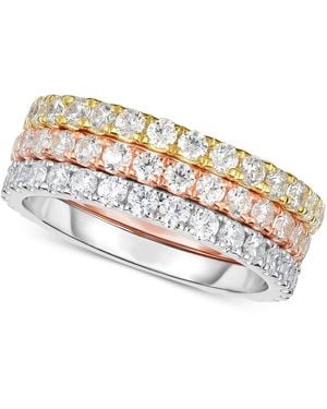 Arabella 3-pc. Set Tri-tone Cubic Zirconia Stacking Bands - Metallic