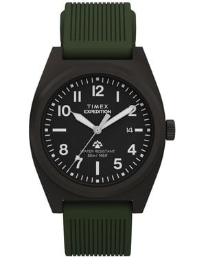 Timex Quartz Analog Silicone Watch - Black