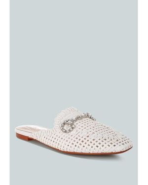 LONDON RAG Roboma Metallic Woven Diamante Mules