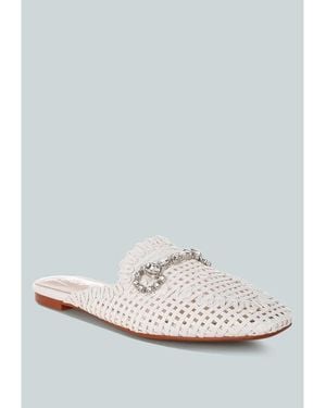 LONDON RAG Roboma Metallic Woven Diamante Mules