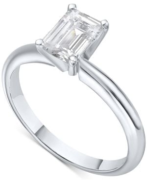 Macy's Igi Certified Diamond Emerald-cut Solitaire Ring (1 Ct. T.w. - Metallic